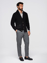 Ombre Clothing Pulover bărbătesc din bumbac cu guler șal - negru V4 OM-SWCD-0153 Ombre Clothing
