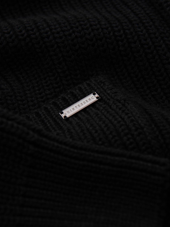 Ombre Clothing Pulover bărbătesc din bumbac cu guler șal - negru V4 OM-SWCD-0153 Ombre Clothing