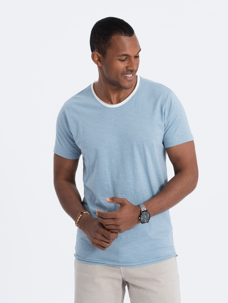 Ombre Clothing Cămașă bărbătească albastră Ombre Clothing