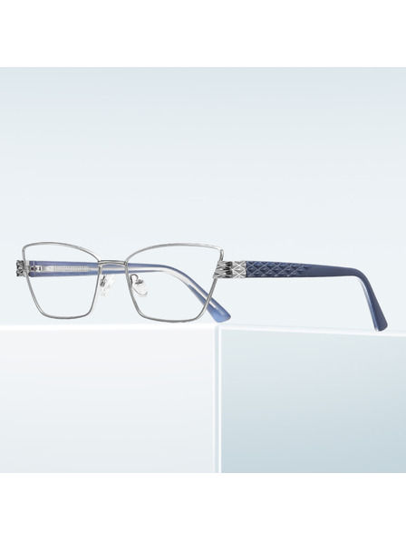 VEYREY VeyRey ochelari de soare cat-eye pentru femei cu filtru lumina albastra Gallit rama argintie lentile transparente