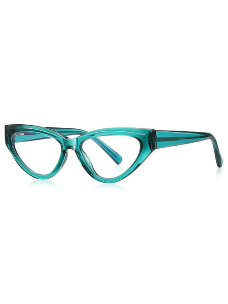 VEYREY VeyRey ochelari de soare cat-eye pentru femei cu filtru lumina albastra Hunog rama verde lentile transparente