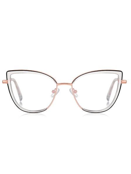 VEYREY VeyRey ochelari de soare cat-eye pentru femei cu filtru lumina albastra Phuftes rama aurie lentile transparente