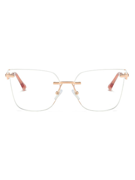 VEYREY VeyRey ochelari de soare cat-eye pentru femei cu filtru lumina albastra Yapp rama aurie lentile transparente