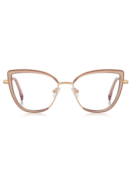 VEYREY VeyRey ochelari de soare cat-eye pentru femei cu filtru lumina albastra Glish rama aurie lentile transparente