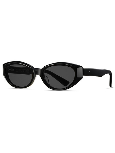 VEYREY VeyRey ochelari de soare cat-eye din acetat pentru femei Sublepp rama neagra lentile negre