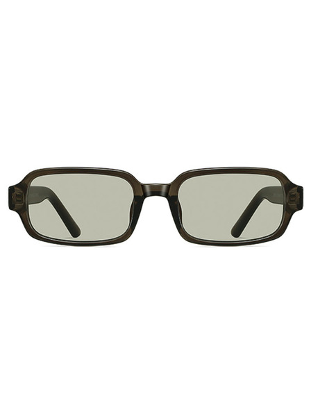 VEYREY VeyRey ochelari de soare cu rama unghiulară Nonmock rama transparentă lentile verzi