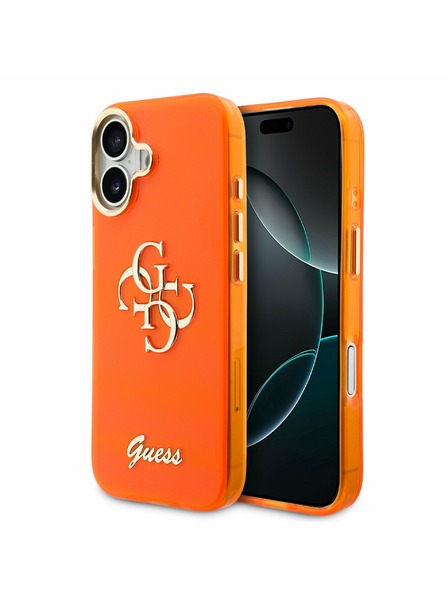 Guess Guess IML 4G Script Metal Logo Carcasă Spate pentru iPhone 17 Orange