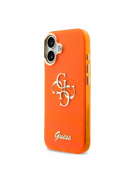 Guess Guess IML 4G Script Metal Logo Carcasă Spate pentru iPhone 17 Orange