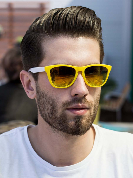 VEYREY Ochelari de soare VeyRey Nerd Cool galben și alb
