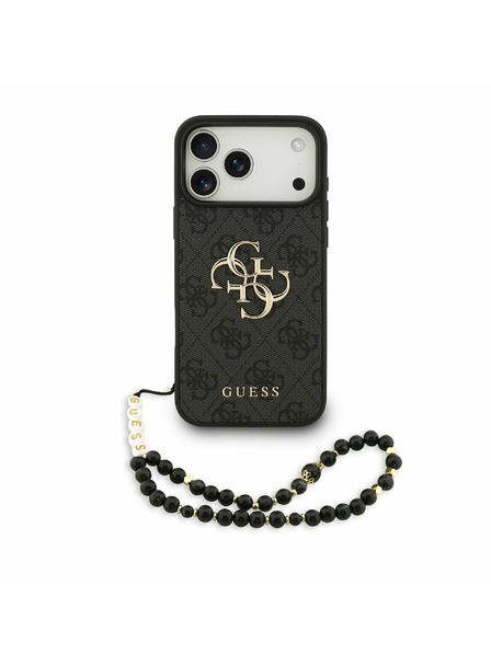 Guess Guess PU 4G Metal Logo Strap Carcasă Spate pentru iPhone 17 Pro Max Black