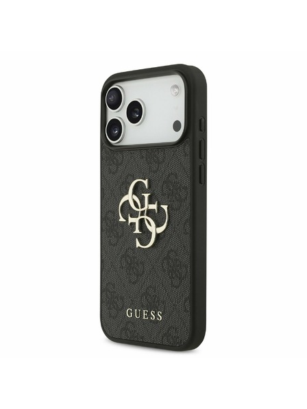 Guess Guess PU 4G Metal Logo Strap Carcasă Spate pentru iPhone 17 Pro Max Black