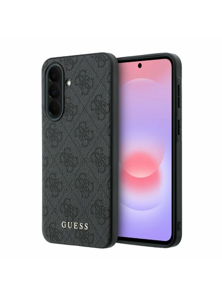 Guess Guess PU 4G Metal Classic Logo Carcasă Spate pentru Samsung Galaxy A37 Grey