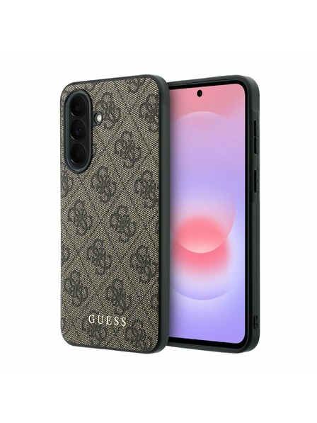 Guess Guess PU 4G Metal Classic Logo Carcasă Spate pentru Samsung Galaxy A37 Brown