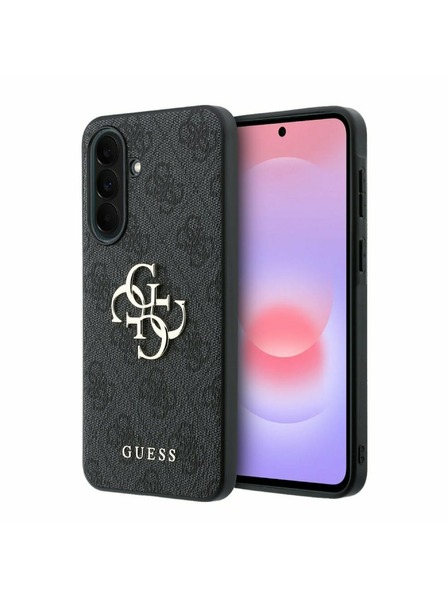 Guess Guess PU 4G Metal Logo Carcasă Spate pentru Samsung Galaxy A37 Grey