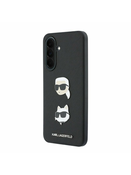 Karl Lagerfeld Karl Lagerfeld Liquid Silicone Metal Karl and Choupette Carcasă Spate pentru Samsung Galaxy A37 Black