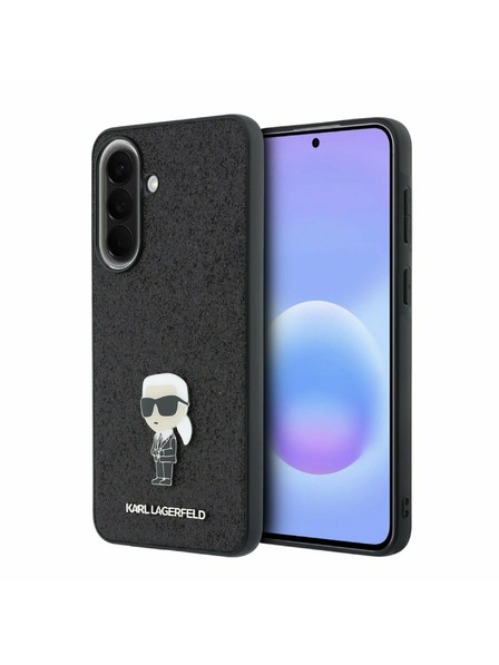 Karl Lagerfeld Karl Lagerfeld Fixed Glitter Metal Ikonik Carcasă Spate pentru Samsung Galaxy A57 Black