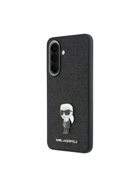 Karl Lagerfeld Karl Lagerfeld Fixed Glitter Metal Ikonik Carcasă Spate pentru Samsung Galaxy A57 Black