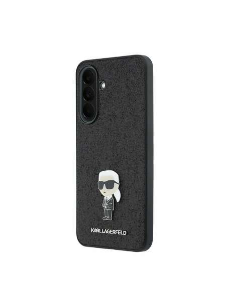 Karl Lagerfeld Karl Lagerfeld Fixed Glitter Metal Ikonik Carcasă Spate pentru Samsung Galaxy A37 Black
