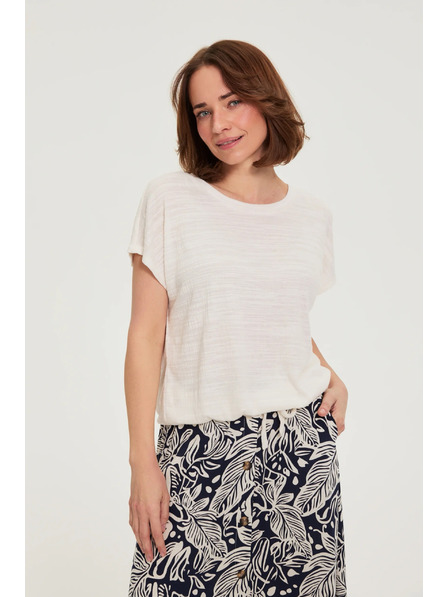 Moodo Tricou alb cu mânecă scurtă Moodo
