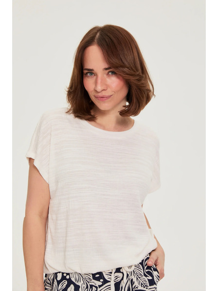 Moodo Tricou alb cu mânecă scurtă Moodo
