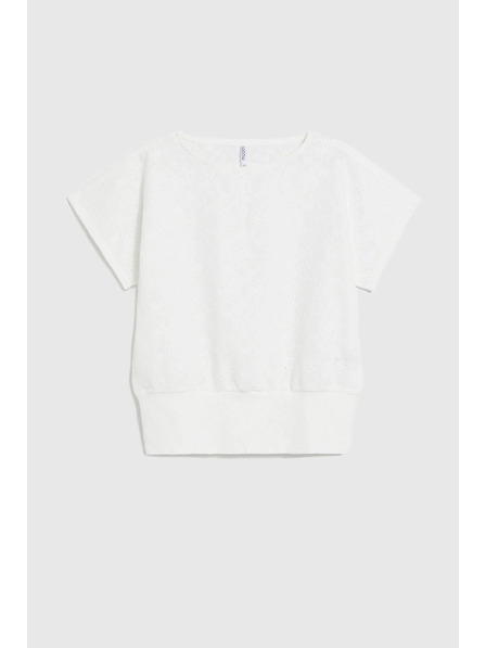 Moodo Tricou alb cu mânecă scurtă Moodo