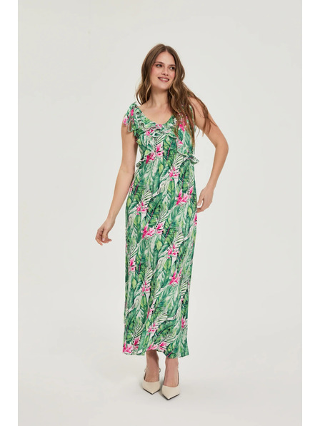 Moodo Rochie din viscoză verde Moodo