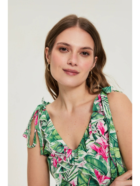 Moodo Rochie din viscoză verde Moodo