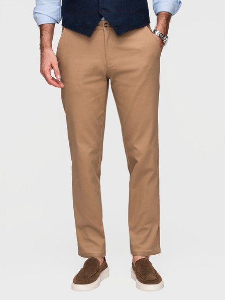 Ombre Clothing Pantaloni chino pentru bărbați SLIM FIT - bej deschis V2 P1524 Ombre Clothing