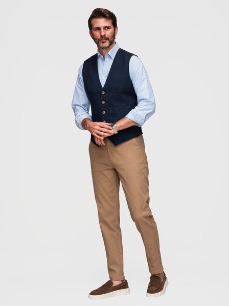 Ombre Clothing Pantaloni chino pentru bărbați SLIM FIT - bej deschis V2 P1524 Ombre Clothing