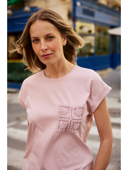 Moodo Tricou de bumbac roz Moodo
