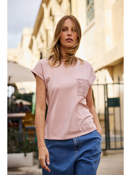 Moodo Tricou de bumbac roz Moodo