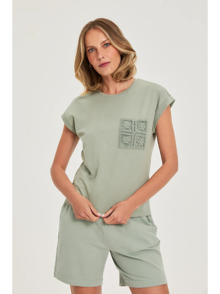 Moodo Tricou din bumbac olive Moodo