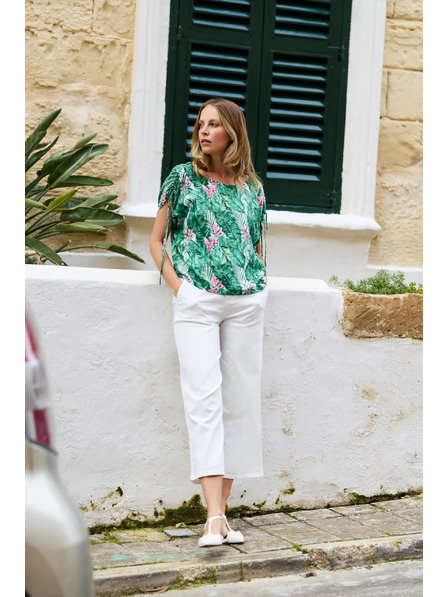 Moodo Cămașă cu model floral verde Moodo
