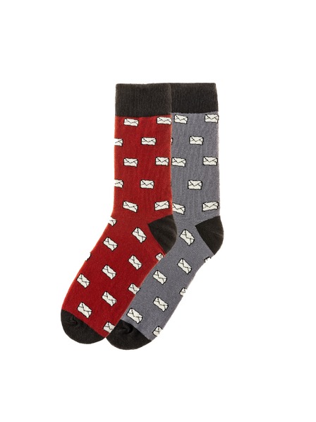 Funky Steps Set șosete pentru bărbați Funky Steps cu motiv plicuri poștale FSC203