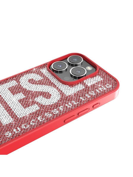 Diesel Diesel carcasă pentru iPhone 16 Pro cu cristale Swarovski roșu 60188