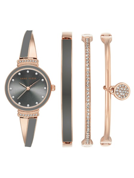 Anne Klein Set roz-auriu de ceas și bijuterii pentru femei Anne Klein