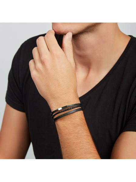 Fossil Brățară din piele pentru bărbați Fossil JF03322040