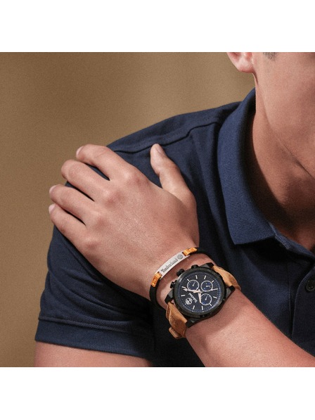 Timberland Timberland brățară pentru bărbați din piele neagră TDAGB0002201