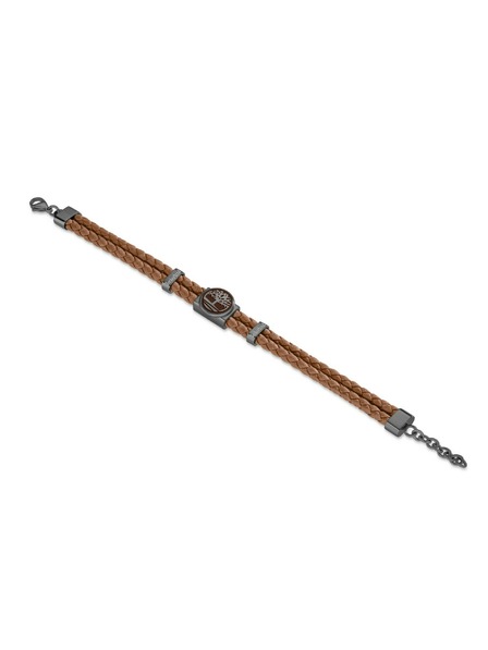 Timberland Timberland brățară dublă pentru bărbați din piele maro TDAGB0001902