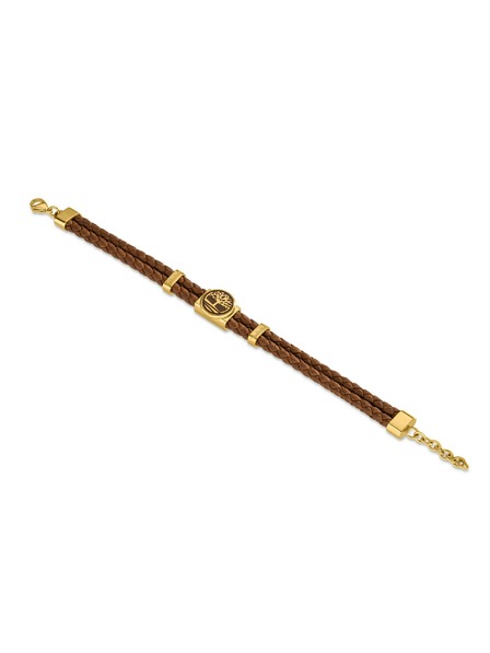 Timberland Timberland brățară dublă pentru bărbați din piele maro TDAGB0001903