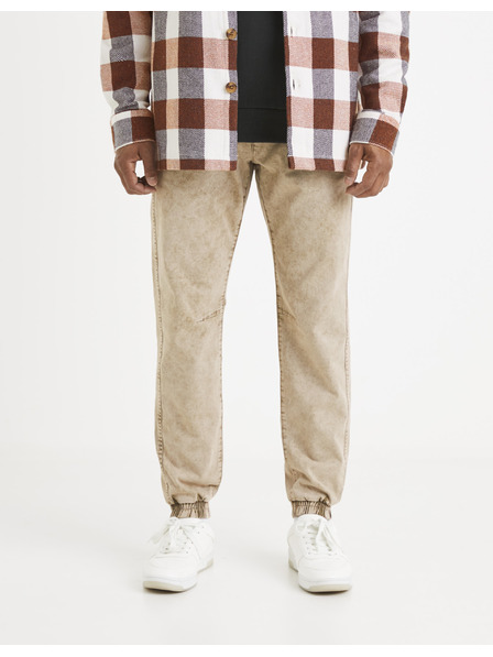 Celio Pantaloni bărbătești bej cu dungi Celio