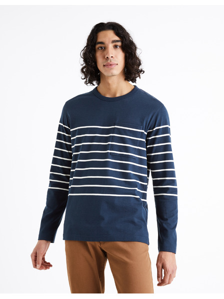 Celio Tricou cu dungi albastru pentru bărbați Celio Veboxmlr