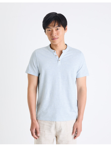Celio Cămașă de bărbați albastru deschis Celio henley Cegeti