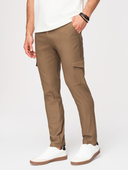 Ombre Clothing Pantaloni pentru bărbați REGULAR cu buzunare cargo - culoare măslin V2 P1515 Ombre Clothing
