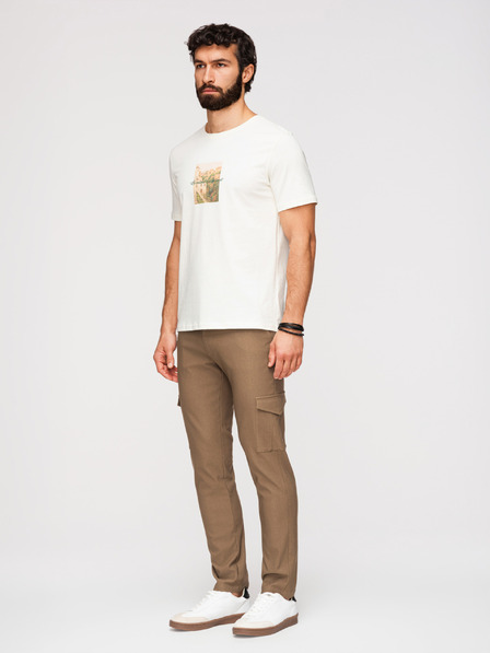 Ombre Clothing Pantaloni pentru bărbați REGULAR cu buzunare cargo - culoare măslin V2 P1515 Ombre Clothing