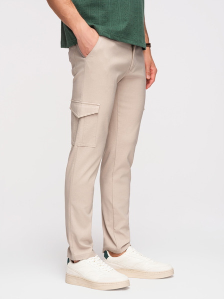 Ombre Clothing Pantaloni pentru bărbați REGULAR cu buzunare cargo - bej V3 P1515 Ombre Clothing