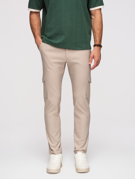 Ombre Clothing Pantaloni pentru bărbați REGULAR cu buzunare cargo - bej V3 P1515 Ombre Clothing