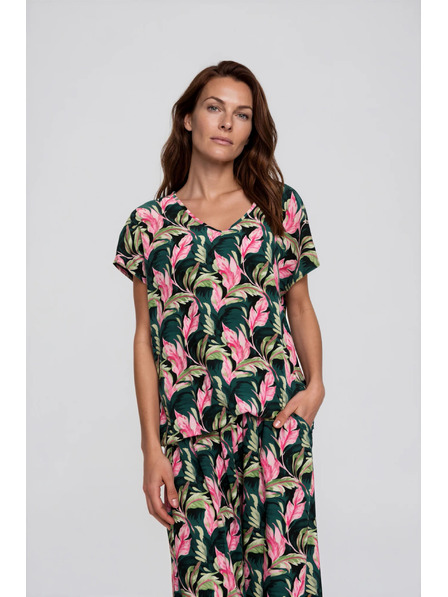 Moodo Cămașă cu model floral verde Moodo