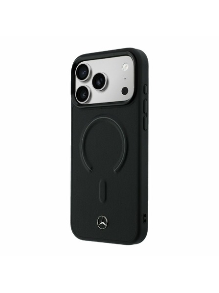 Mercedes Mercedes PU Leather 3D MagSafe Carcasă Spate pentru iPhone 17 Pro Black