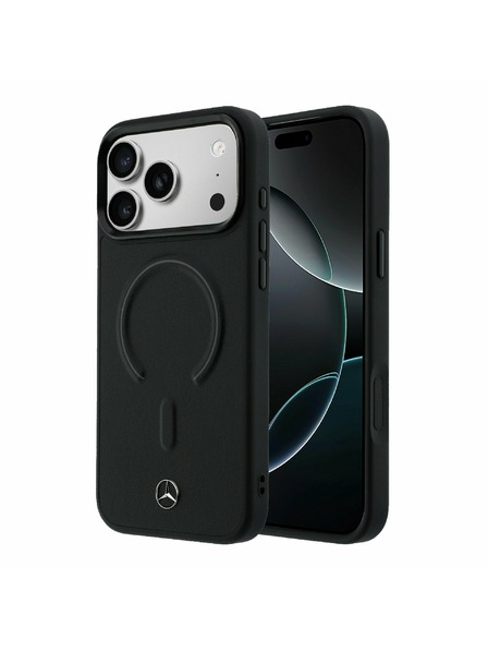 Mercedes Mercedes PU Leather 3D MagSafe Carcasă Spate pentru iPhone 17 Pro Max Black